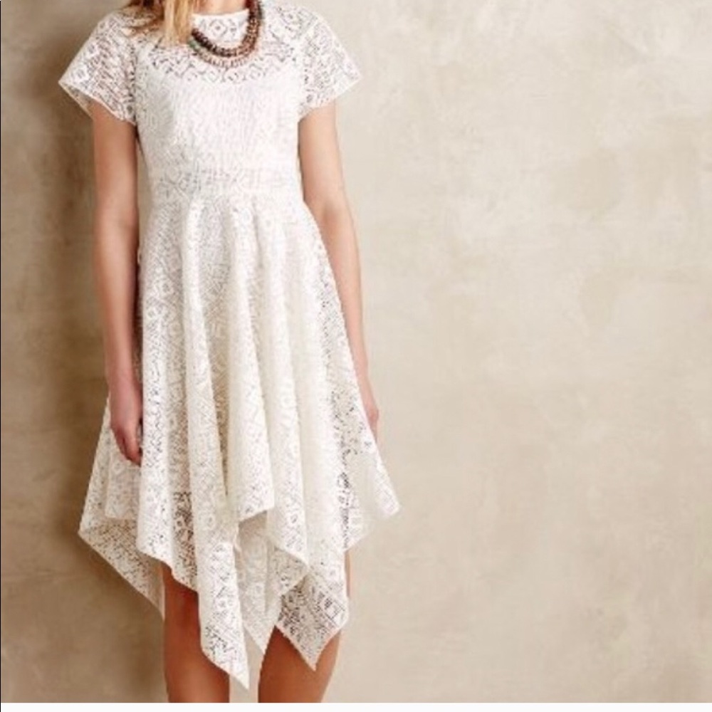 Anthropologie Maeve Lace Handkerchief hem dress